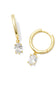 Kendra Scott Cailin Single Stone Gold Huggie Earrings in White Crystal | 9608871608