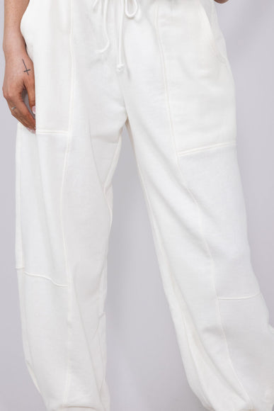 Comfy Drawstring Sweatpants for Women in Whip Cream