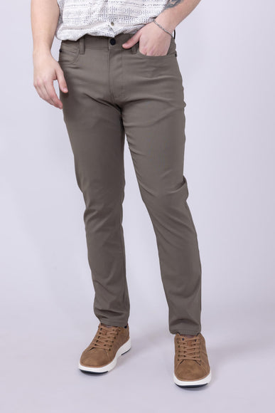 Copper & Oak Faille 5 Pocket Pants for Men in Green Mushroom