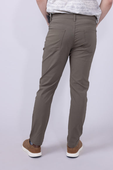 Copper & Oak Faille 5 Pocket Pants for Men in Green Mushroom