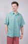 Cotton Button Down Tequila Shirt for Men in Aqua