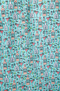 Cotton Button Down Tequila Shirt for Men in Aqua