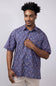 Cotton Button Down Whiskey Shirt for Men in Navy