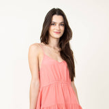 Tiered Short Dress for Women in Pink