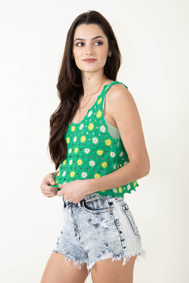 Crochet Tank Top for Women in Green