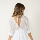 Crochet Top Mini Dress for Women in White