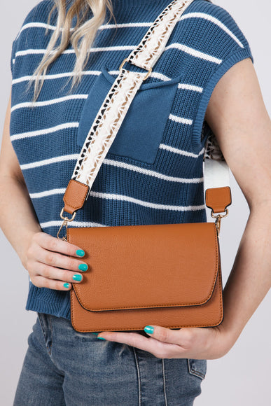 Flap Over Crossbody for Women in Brown