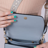 Flap Over Crossbody for Women in Dusty Blue