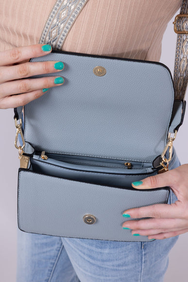 Flap Over Crossbody for Women in Dusty Blue