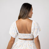Cutout Floral Dress for Women in Blue Floral