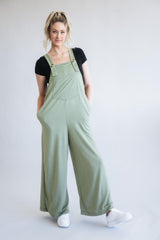 Pouch Pocket Overall Jumpsuit for Women in Sage | MJ6784-SAG