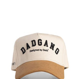 Dad Gang Suede Script Hat for Men in Cream