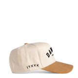 Dad Gang Suede Script Hat for Men in Cream