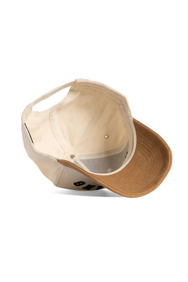 Dad Gang Suede Script Hat for Men in Cream