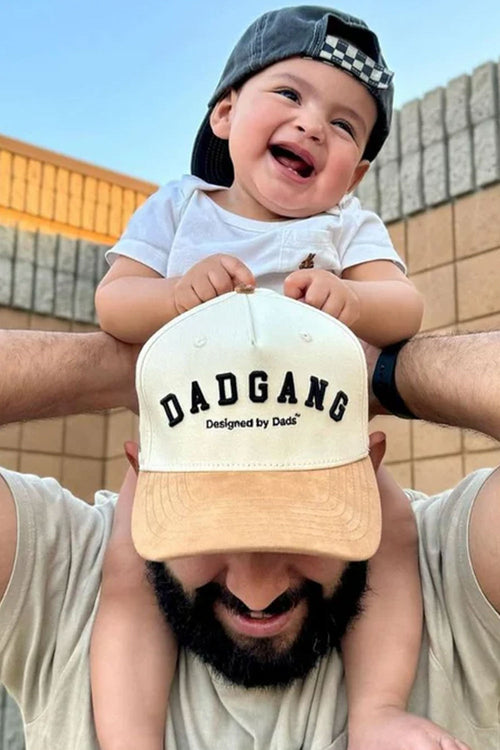 Dad Gang Suede Script Hat for Men in Cream