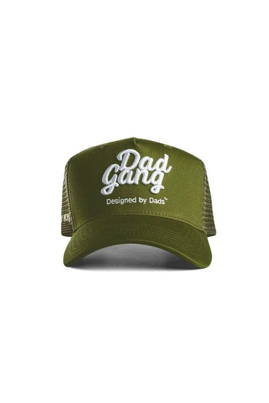 Dad Gang Trucker Hat for Men in Olive Green