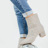 De Blossom Shoes Nori Rhinestone Booties for Women in Nude