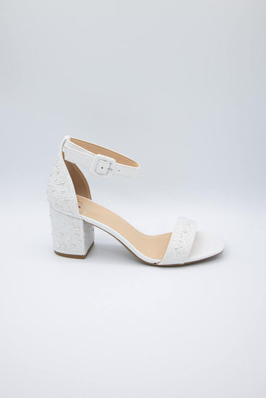 Crete Block Heels for Women in White Pearl
