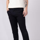 Denim & Flower Dress Pants for Men in Black