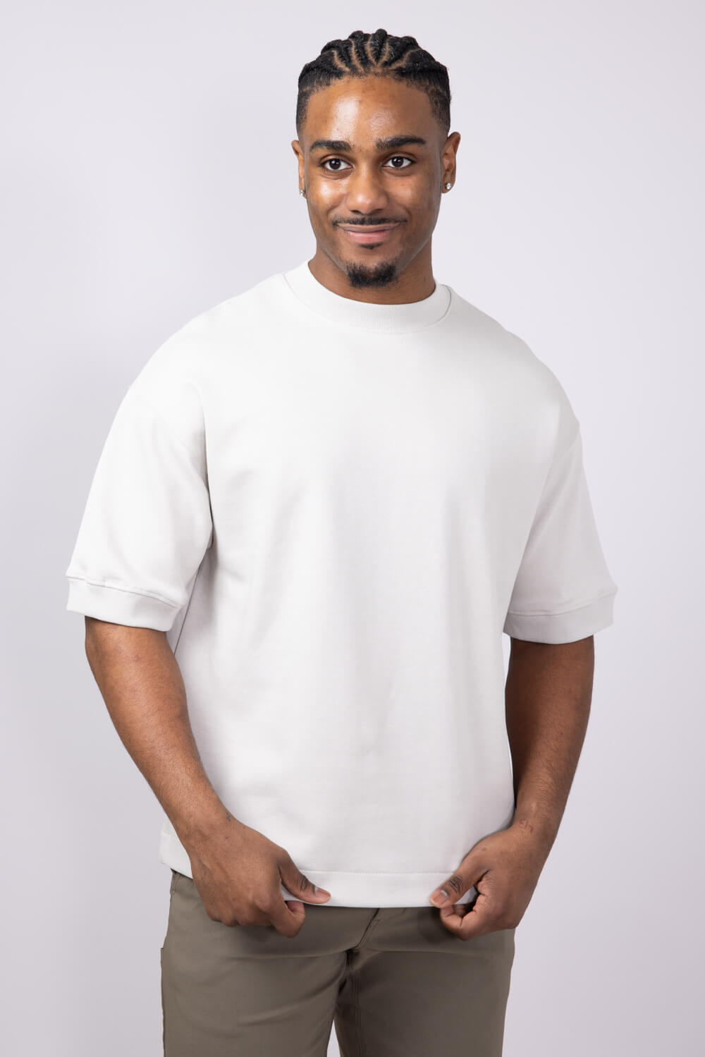 Denim Flower Heavyweight Relaxed Fit T-Shirt for Men in Light