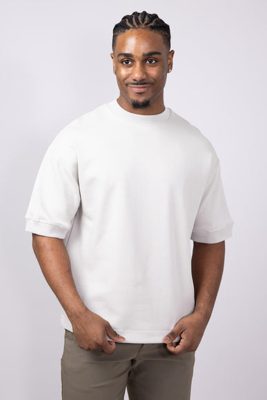 Denim & Flower Heavyweight Relaxed Fit T-Shirt for Men in Light Grey