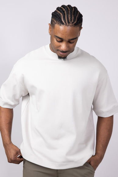 Denim & Flower Heavyweight Relaxed Fit T-Shirt for Men in Light Grey