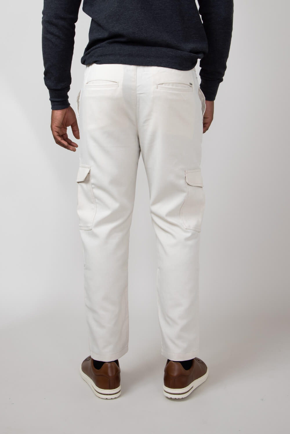 Denim Flower Relaxed Cargo Pants for Men in Sand at Glik s XL
