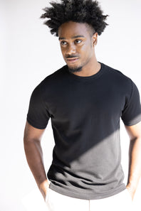 Denim & Flower Textured Shirt for Men in Black