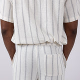 Denim & Flower Woven Striped Shorts for Men in White