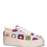 Dirty Laundry Rambling Crochet Sneakers for Women in Pink Multi