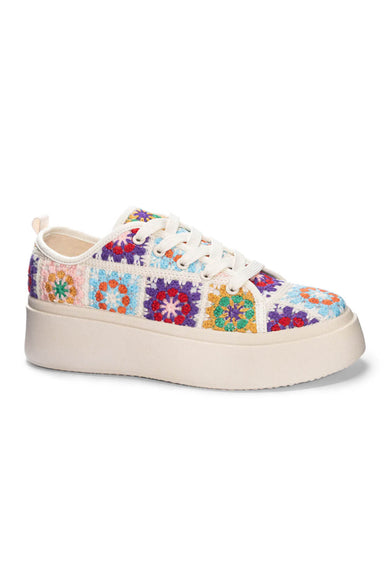 Dirty Laundry Rambling Crochet Sneakers for Women in Pink Multi