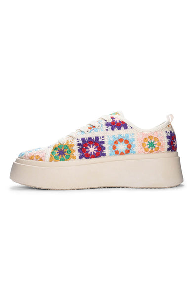 Dirty Laundry Rambling Crochet Sneakers for Women in Pink Multi