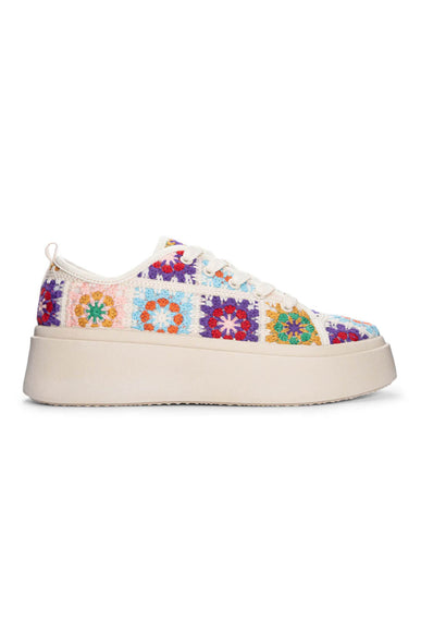 Dirty Laundry Rambling Crochet Sneakers for Women in Pink Multi