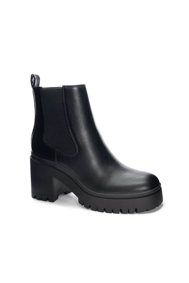 Dirty Laundry Origin Mid Lug Booties for Women in Black.