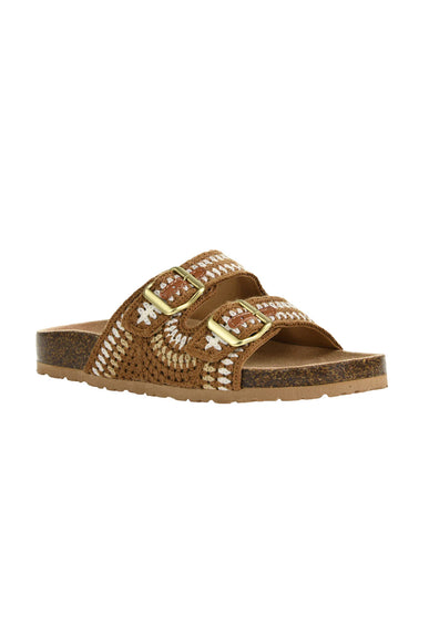 Dirty Laundry Tambour Palm Dream Crochet Sandals for Women in Brown