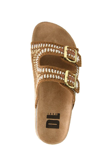 Dirty Laundry Tambour Palm Dream Crochet Sandals for Women in Brown