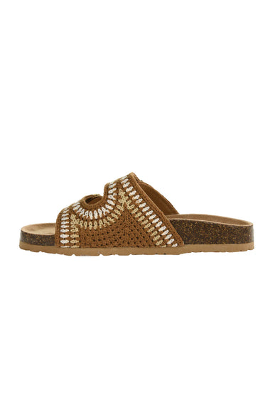 Dirty Laundry Tambour Palm Dream Crochet Sandals for Women in Brown