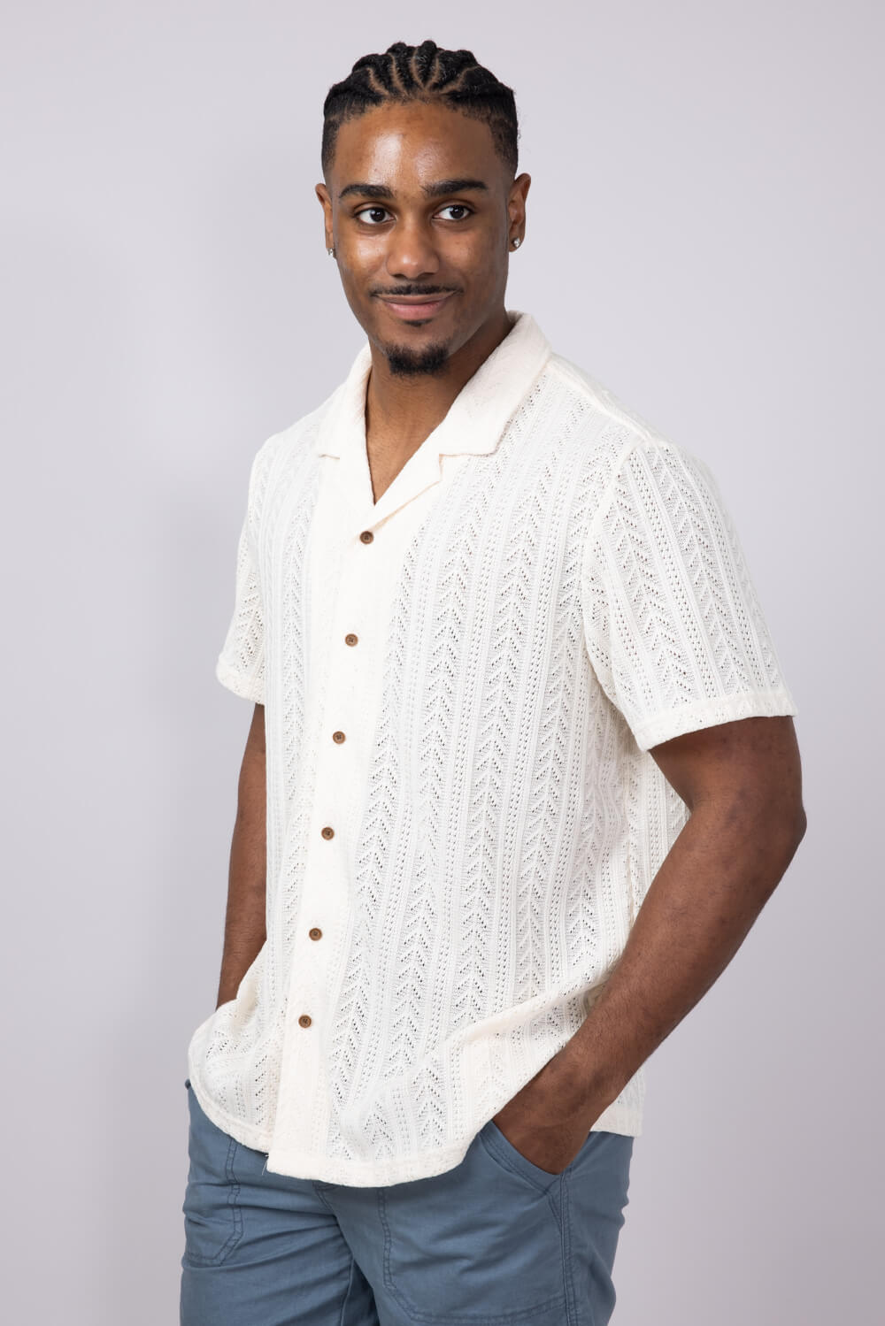 roughlow ラフロウ　slash knit(white) 4th & Reckless fluffy rib knit off the shoulder top in cream