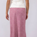 Ditsy Floral Midi Skirt for Women in Mauve