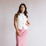 Ditsy Floral Midi Skirt for Women in Mauve