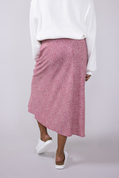 Ditsy Floral Midi Skirt for Women in Mauve