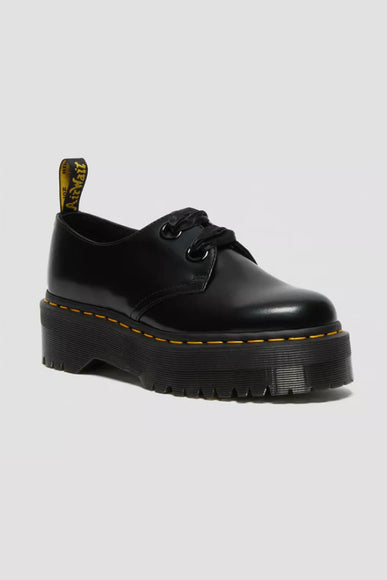 Dr. Martens Holly Buttero Leather Platform Shoes for Women in Black