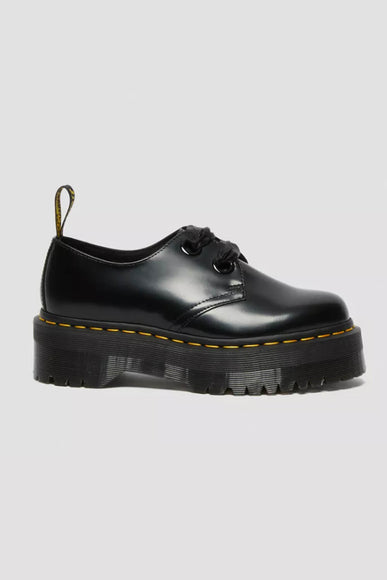 Dr. Martens Holly Buttero Leather Platform Shoes for Women in Black