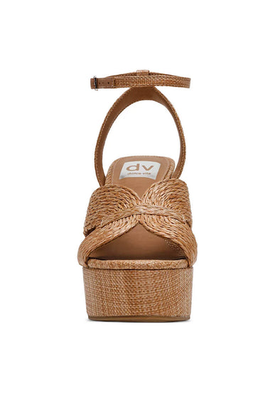 Dolce Vita Waylan Raffia Platform Crossband Heels for Women in Cafe