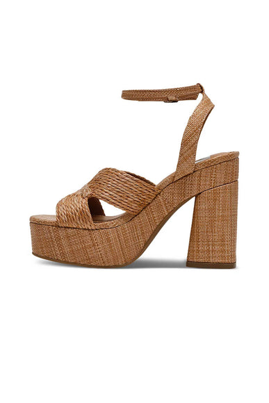 Dolce Vita Waylan Raffia Platform Crossband Heels for Women in Cafe