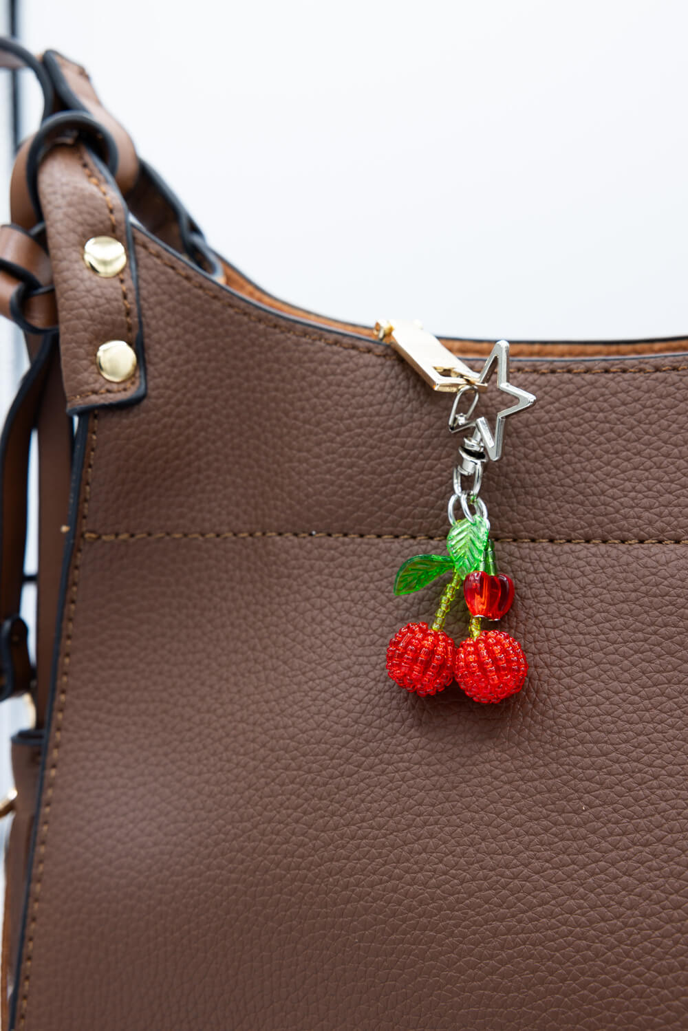 Double Beaded Cherry Purse Charm in Silver | CH118 – Glik's