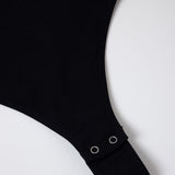 Double-Knit Spaghetti Strap Bodysuit for Women in Black