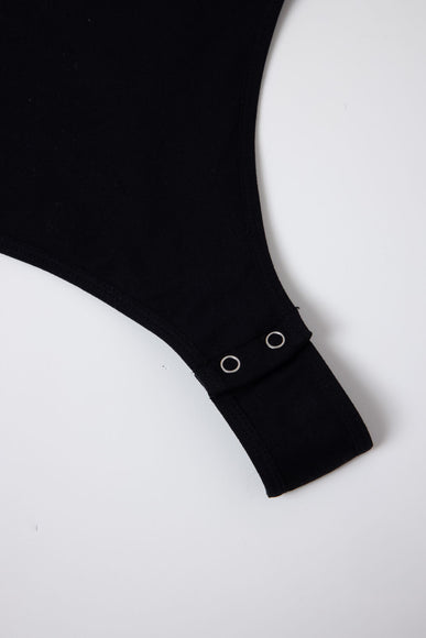 Double-Knit Spaghetti Strap Bodysuit for Women in Black