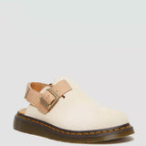Dr. Martens Jorge II Suede/Leather Slingback Mules for Women in Beige