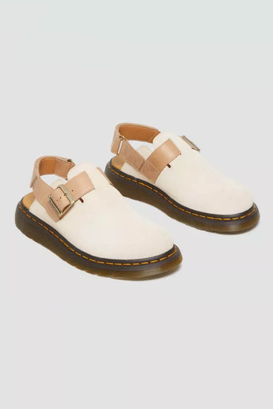 Dr. Martens Jorge II Suede/Leather Slingback Mules for Women in Beige